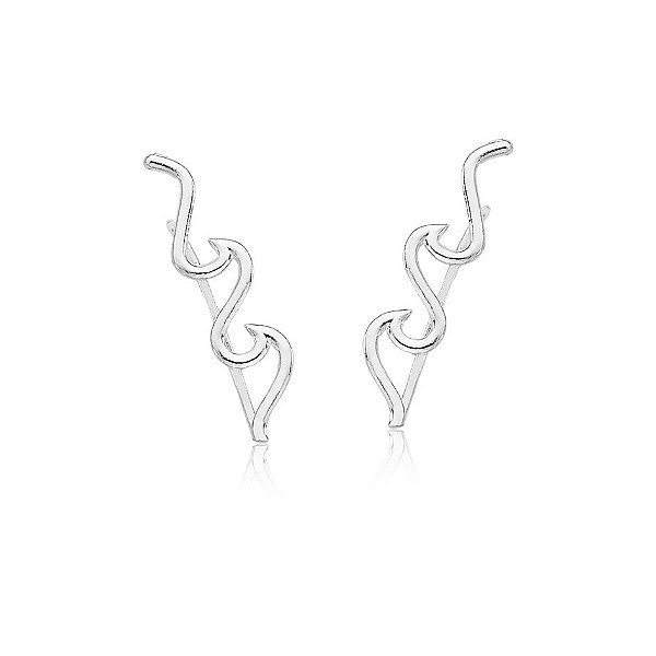 Brinco de Prata Ear Cuff Onda