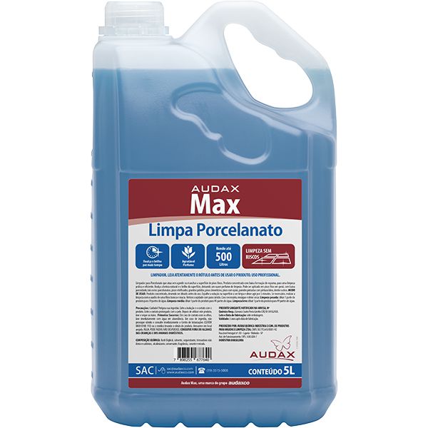 Limpa Porcelanato Concentrado Max Audax 5L Rende 500 Litros