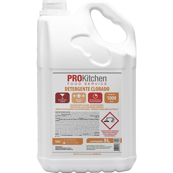 Detergente Clorado Concentrado Prokitchen Faz 1000L Audax 5L