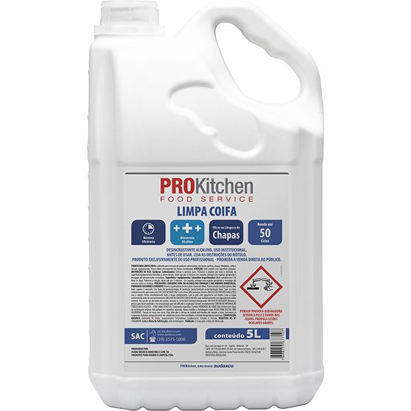 Limpa Coifa E Chapa Carbonizada Prokitchen Audax 5L