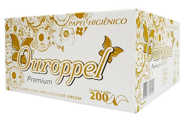 Papel Higienico Institucional Bobina Ouroppel 100% Celulose Folha Dupla 8X200