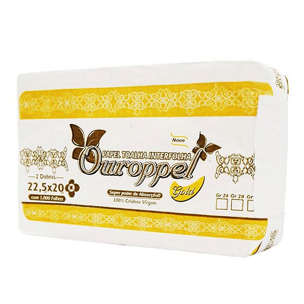 Papel Toalha Interfolha Ouroppel Gold Extra Luxo 24G - 1000 Folhas