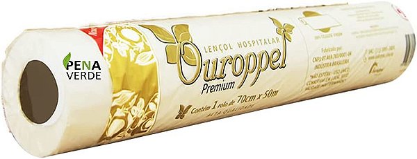 LENÇOL HOSPITALAR 100% CELULOSE VIRGEM PREMIUM 70CM X 50M - OUROPPEL
