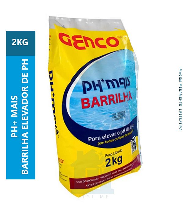 Barrilha Para Piscina Elevador De Ph Granulado  2 Kg - Genco