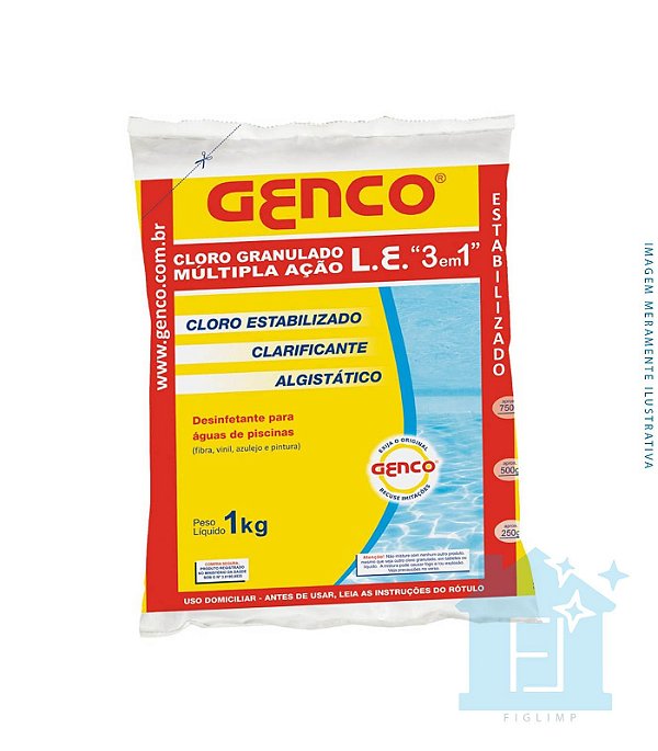Cloro Granulado Estabilizado Genclor 1Kg - Genco