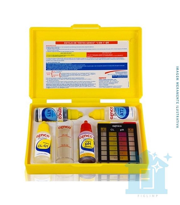 Estojo De Analises 3 Em 1 Cloro, Ph E Alcalinidade - Genco