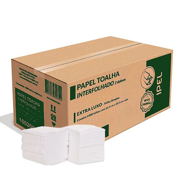 CAIXA DE PAPEL TOALHA INTERFOLHADO 2D F/S LIGHT 5000 FLS - IPEL