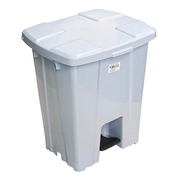 Lixeira 30L Quadrada  C/Pedal Branca Jsn