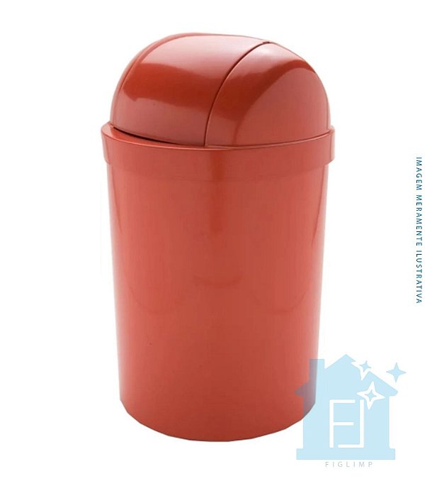 CESTO LIXEIRA 15 LITROS VERMELHO COM TAMPA BASCULANTE TRILHA
