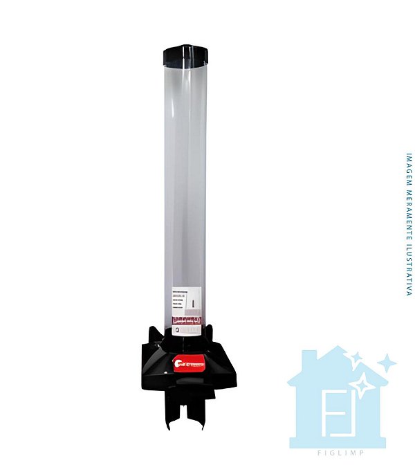 Dispenser Poupa Copo Café Preto Com Botão Preto