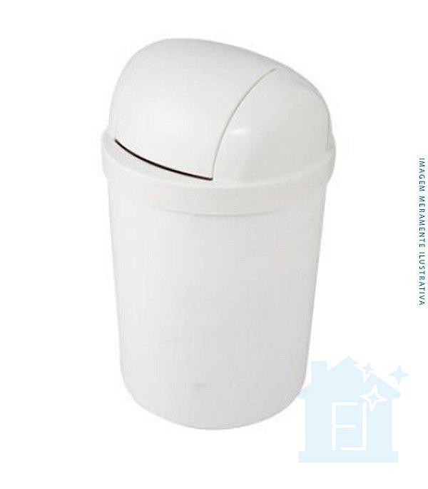 CESTO LIXEIRA 15 LITROS BRANCO COM TAMPA BASCULANTE TRILHA