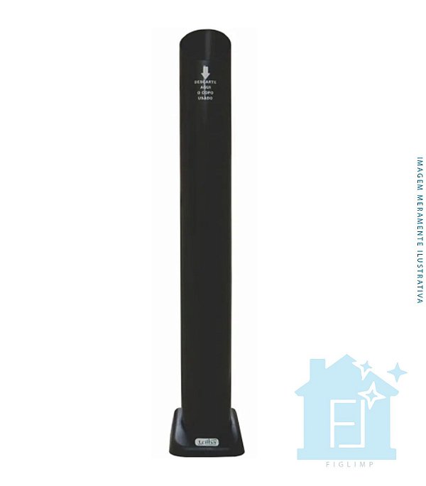 Dispenser Unitário P/Descarte Copo Água - Preto