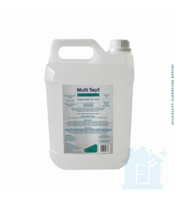 Álcool Em Gel Antisséptico  Multi Sept - 5L Especial Com Aloe Vera