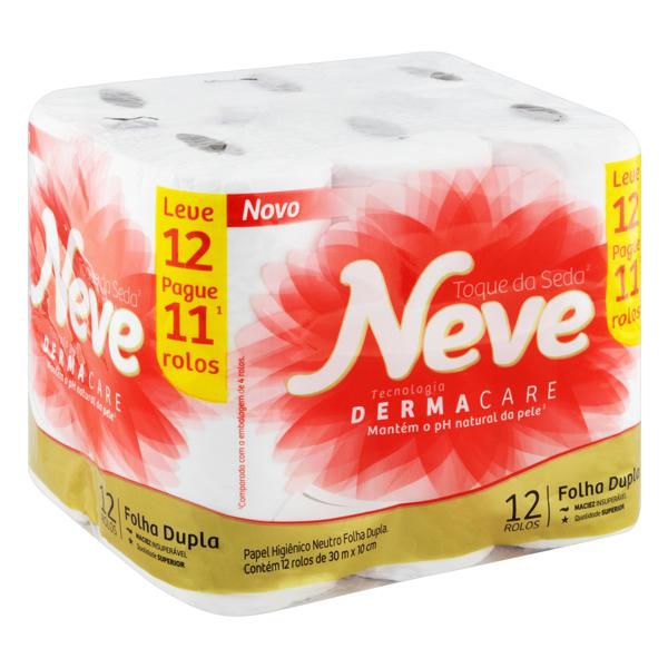 PAPEL HIGIENICO FOLHA DUPLA NEVE LV12 PG11 TOQUE DA SEDA - KCQ