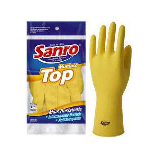 Luva Uso Geral Sanro Xg Top Amarela