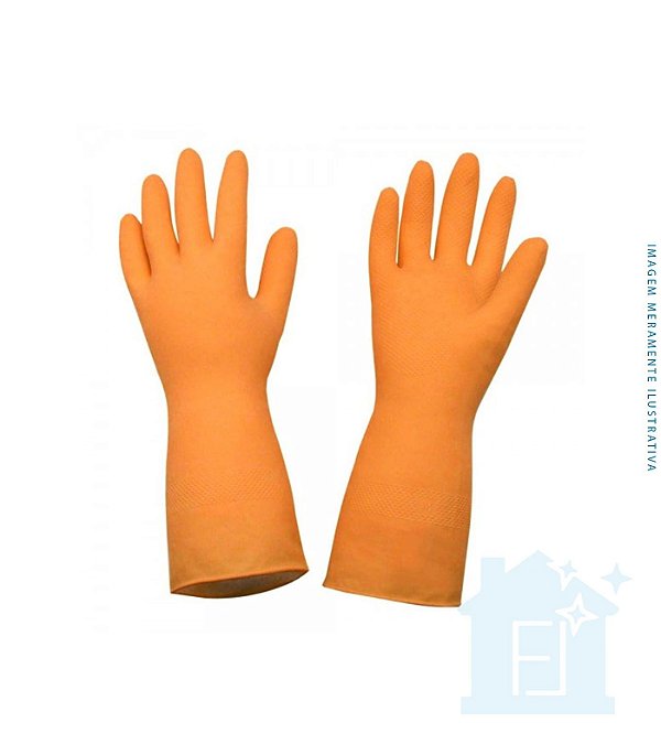 Luva Latex Sanro Plus Sm Par (M) Laranja