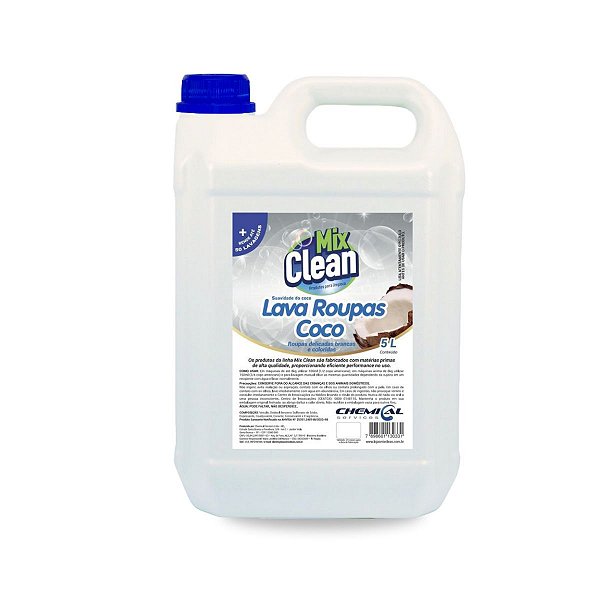 Lava Roupas Sabão Líquido - Mix Clean - 5L - Coco