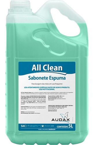 ALL CLEAN SABONETE ESPUMA ERVA DOCE AUDAX 5L