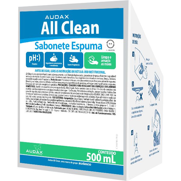 ALL CLEAN SABONETE ESPUMA FLORAL AUDAX 500ML