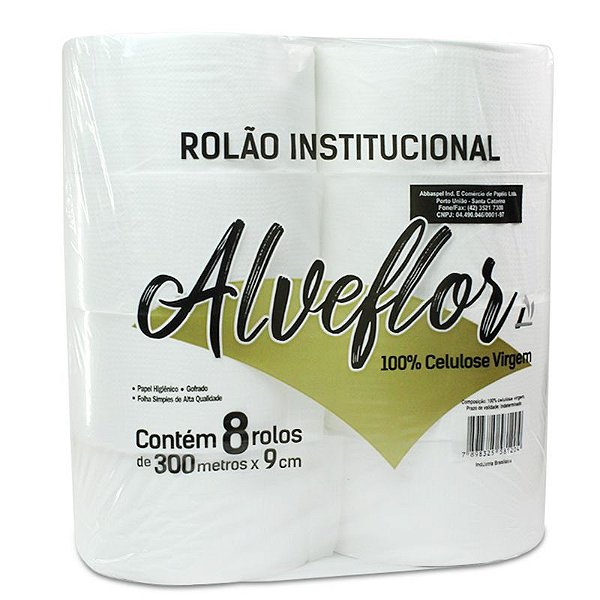 PAPEL HIGIENICO  ROLAO EXTRA LUXO ALVEFLOR 8X300 M