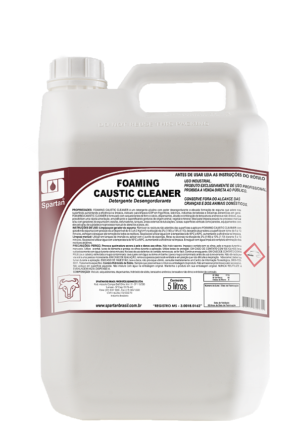 FOAMING CAUSTIC CLEANER - Detergente desengordurante alcalino 5L - Spartan