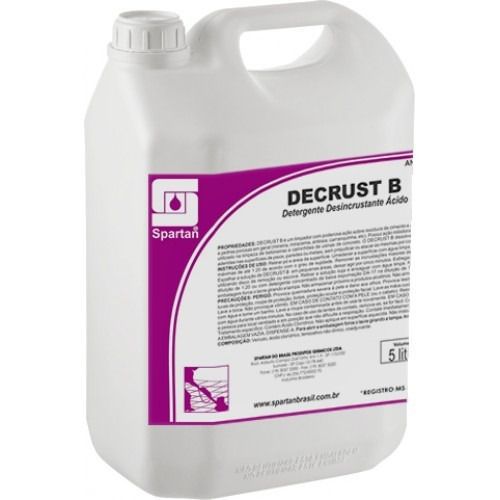 DECRUST - B  - Limpador Ácido de ação sobre resíduos de cimento argamassa pisos e paredes de concreto 5L - Spartan