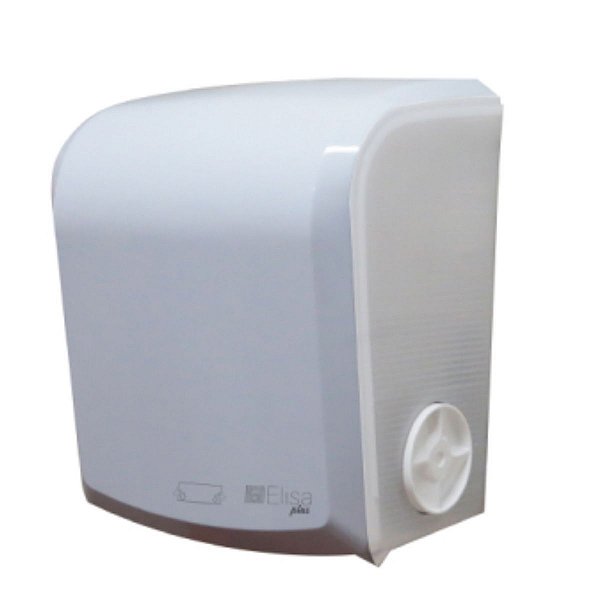 DISPENSER BOBINA AUTO CORTE  PLUS - BRANCO C/ CRISTAL - ELISA