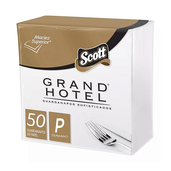 GUARDANAPO PEQUENO SCOTT GRAND HOTEL FOLHA DUPLA 50 FOLHAS 23,8 x 21,8