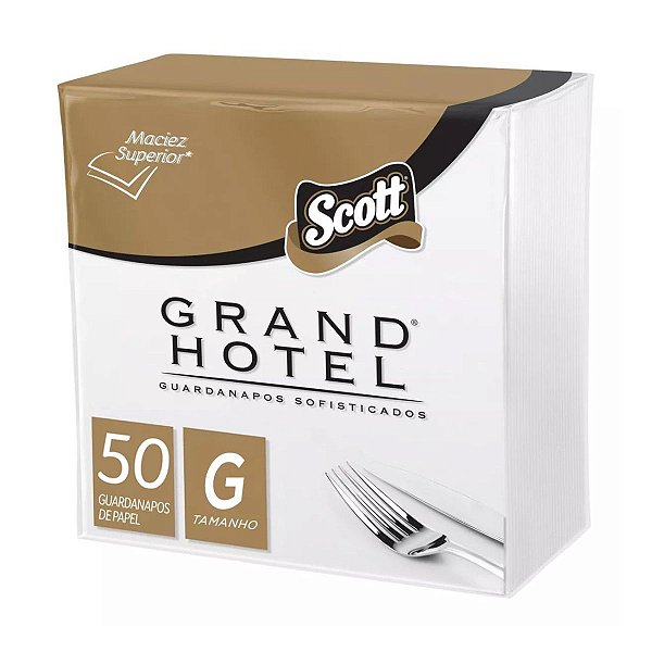 GUARDANAPO GRANDE SCOTT GRAND HOTEL FOLHA DUPLA 50 FOLHAS - 31,8 x 32,8