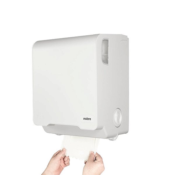 Dispenser autocortante p/ toalha bobina mecanico branco Brave - Nobre
