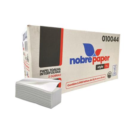 Papel Toalha Interfolha Folha Dupla Fardo 2000F 22,5x21 - Nobre Paper - Style