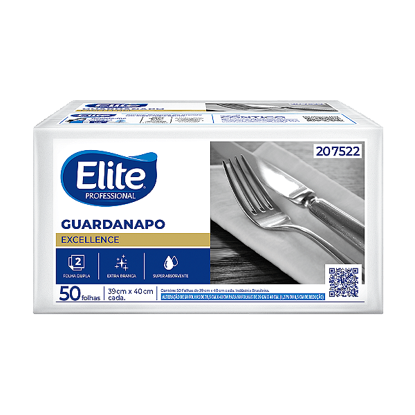 GUARDANAPO DOB EXCELLENCE FOLHA DUPLA 50 FOLHAS - 39 x 40cm