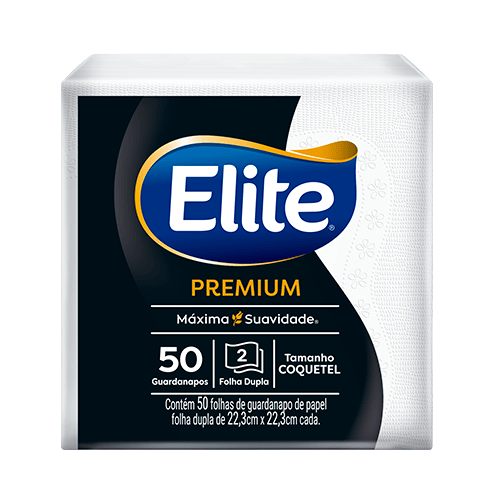GUARDANAPO ELITE FOLHA DUPLA PEQUENO 50 FOLHAS - 22,3 X 22,3