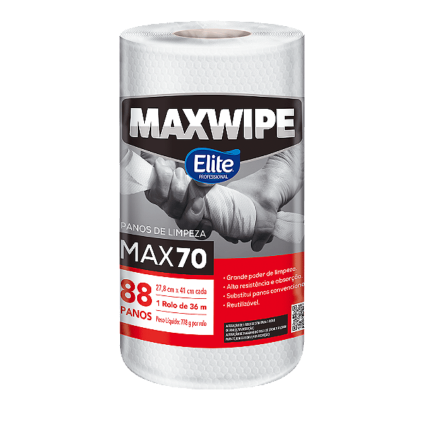 PANO MULTIUSO MAXWIPE MAX70  C/ 88 PANOS - BRANCO