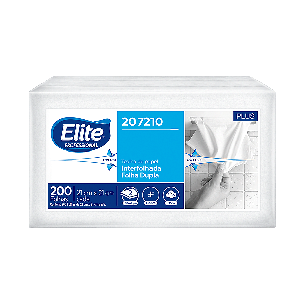 TOALHA DE PAPEL INTERF PLUS FOLHA DUPLA 200 FOLHAS - 21x21 cm