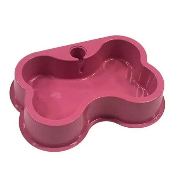 Bebedor Bebedouro Pote Osso Pet Cão Gato Cachorro Rosa