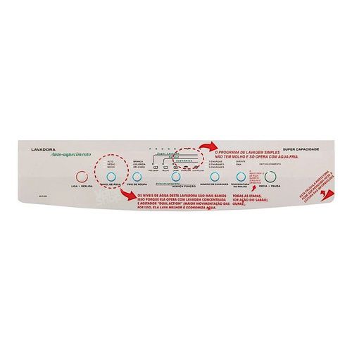 Adesivo membrana do painel lavadora brastemp bwq24a 7kg