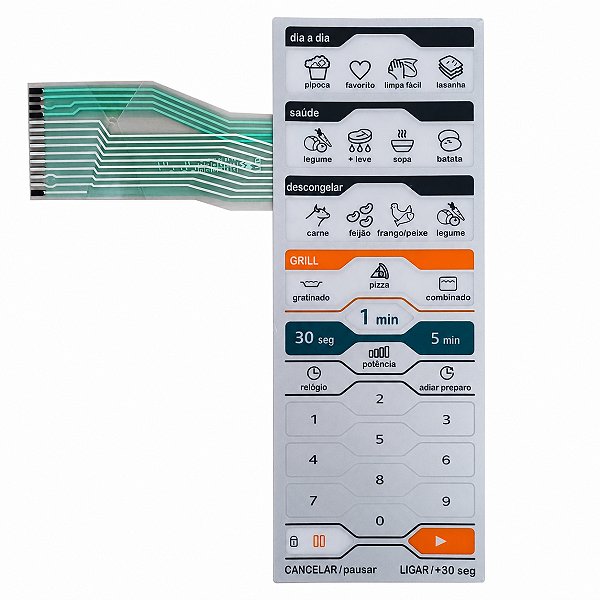Membrana teclado microondas midea liva grill mtag31 mtag32