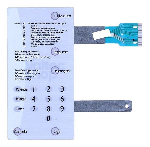 Membrana teclado microondas brastemp bmp31 sem dourador