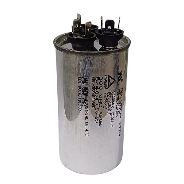 Capacitor ar condicionado consul 8 + 40uf 380vac ccm18 cci18