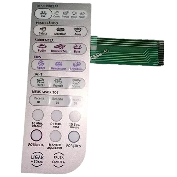 Teclado membrana microondas electrolux mef33 mef 33