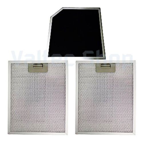 Kit filtro coifa fischer island 90cm | 2 alumínio + 1 carvão