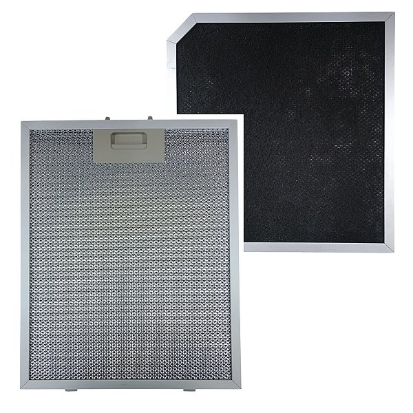 Kit filtro coifa fischer talent 60cm | 1 alumínio + 1 carvão