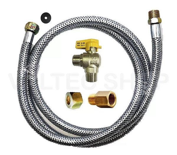Kit instalação mangueira gás fogão cooktop fischer mueler 1m