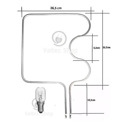 Resistência + lâmpada forno mueller sapore 900w 127v
