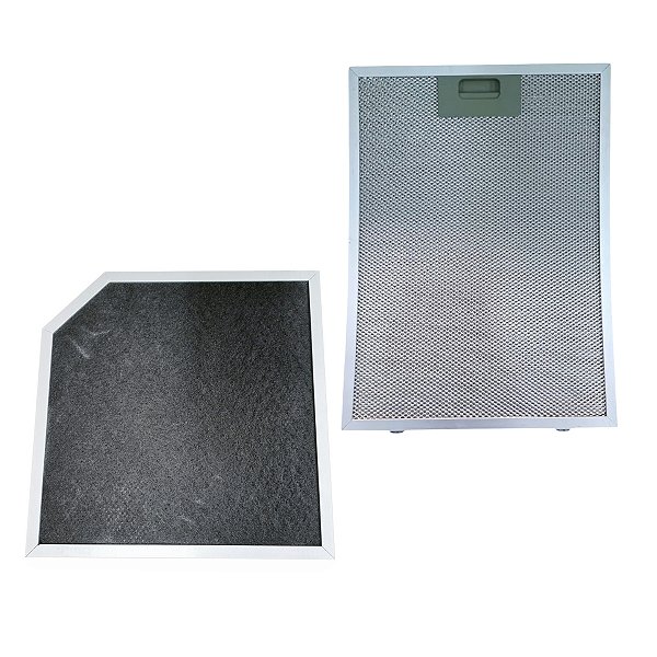 Carvão + filtro metálico coifa fischer island slim 90 orgna.