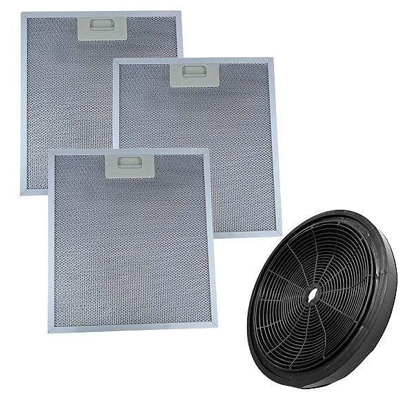 3 Filtro Aluminio + Carvão Depurador Electrolux DE60X DE60B