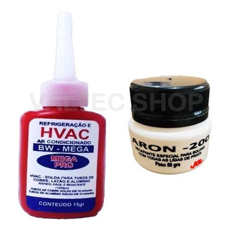 Solda fria cobre e aluminio ar condicionado + fluxo d solda