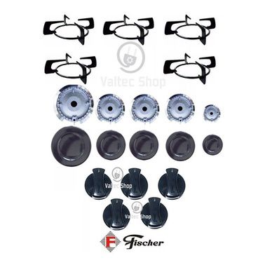 Difusor queimador+espalhador+trempe+ botões/ cooktop fischer