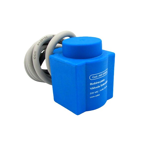 Bobina para Válvula Solenoide  220VAC 14W/60HZ Com Cabo